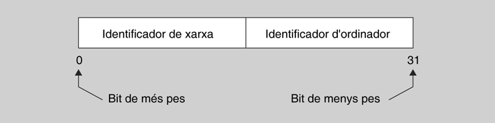 IP dividida en xarxa i ordinador 